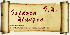 Isidora Mladžić vizit kartica